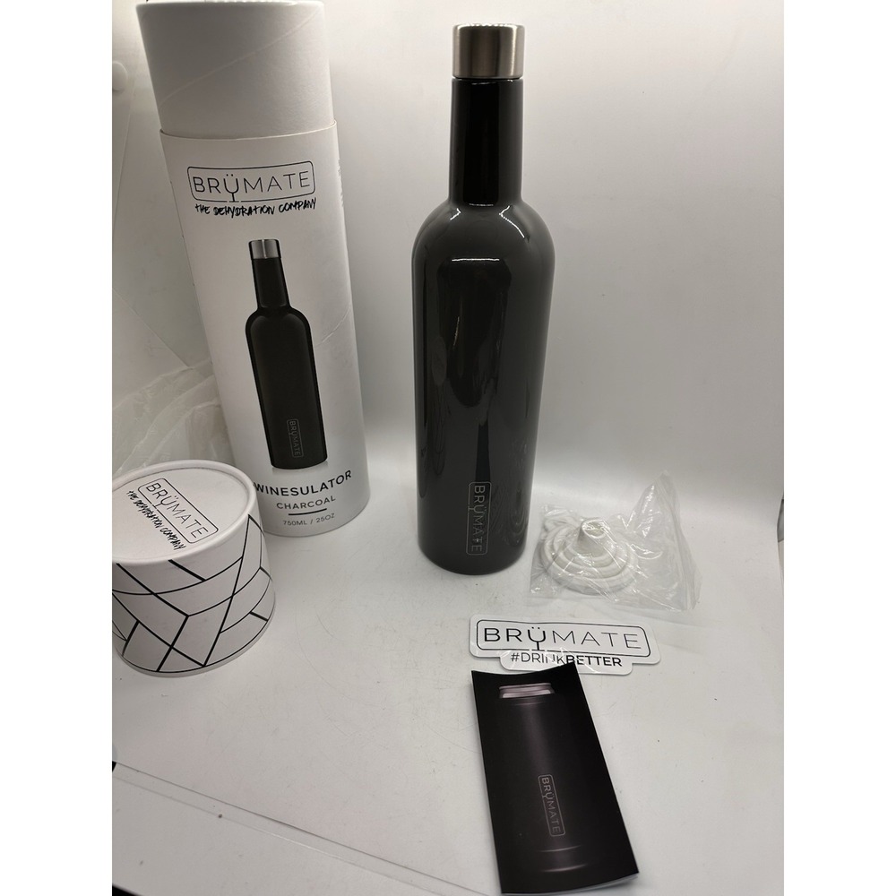 BruMate Winesulator Charcoal 25oz Wine Canteen Wingstop New In Box